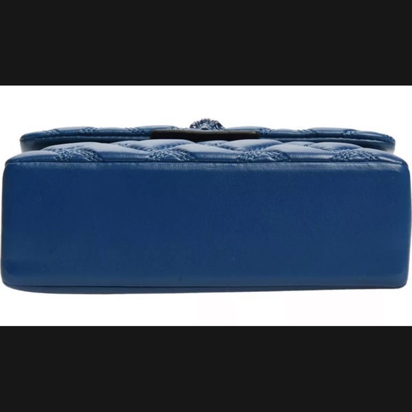 Kurt Geiger London Mini Kensington Leather Drench Blue Convertible Crossbody Bag - Picture 5 of 8